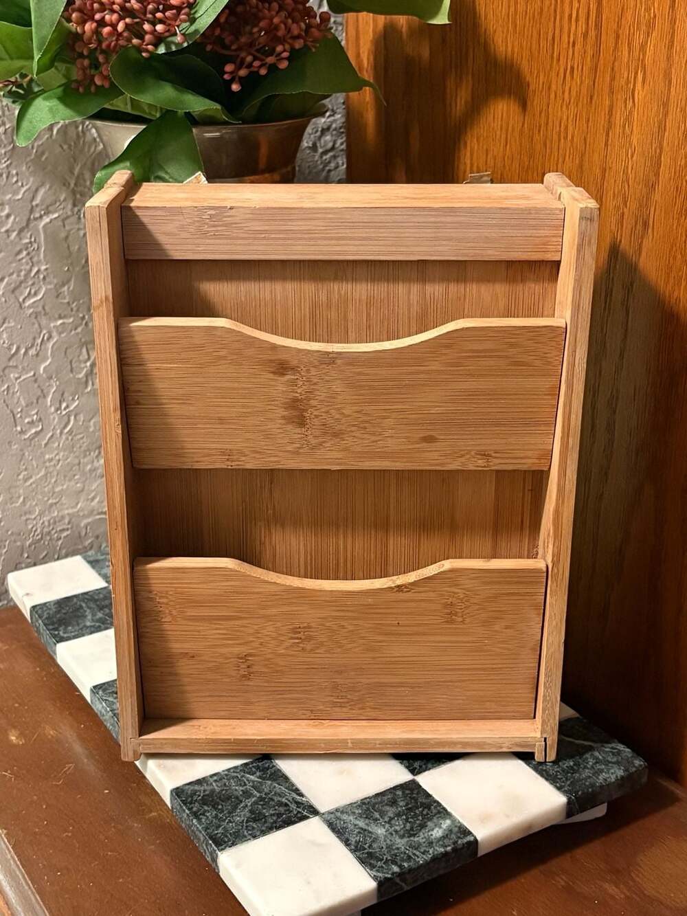 Lipper International Bamboo Letter Rack with Key Box